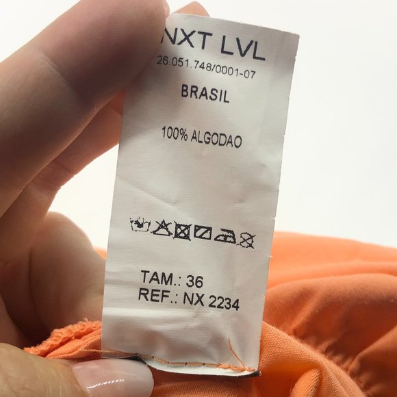 Nxt LVL Unique Designer Orange Diamond Tiered Midi Dress Size 36 / XS - Picture 7 of 7